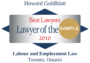 2010 Best Lawyers Award Badge for Toronto Labour and Employment Lawyer of the Year 