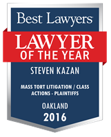 Lawyer of the Year Badge - 2016 - Mass Tort Litigation / Class Actions - Plaintiffs